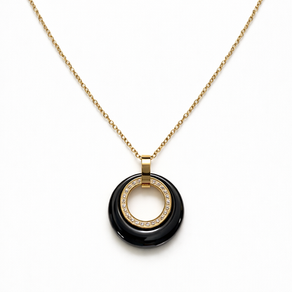 Elegant Gold and Black Onyx Necklace