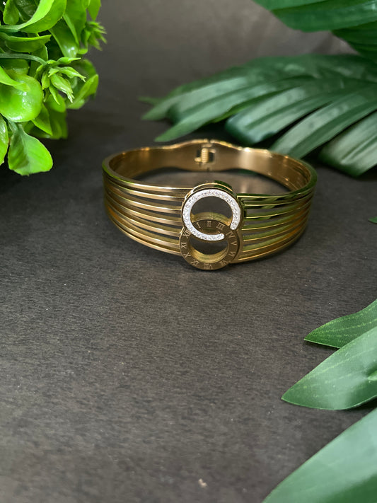 Roman Numeral Interlock Cuff Bracelet