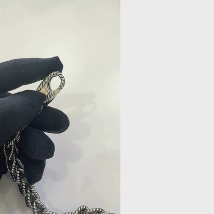 Rope Chain Oxidized Stainless Steel Bracelet for Men & Boy – Vintage Textured Cuban Link Design