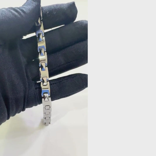 Unisex Premium Ceramic Chain Bracelet | Silver